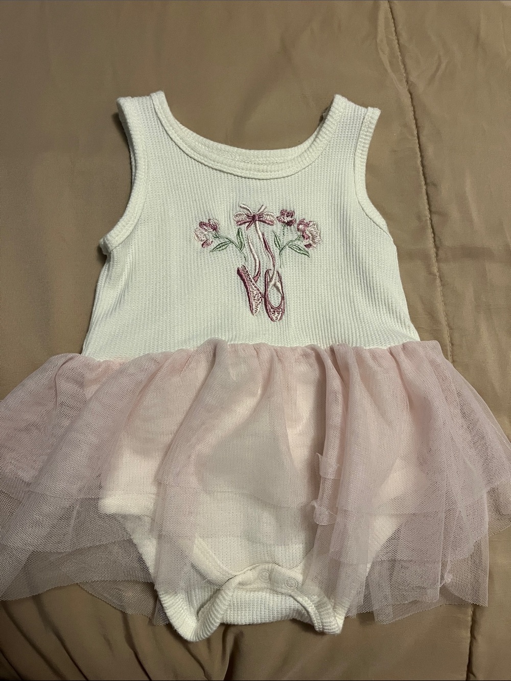 Milkberry baby girl tutu onesie with ballet embroidery